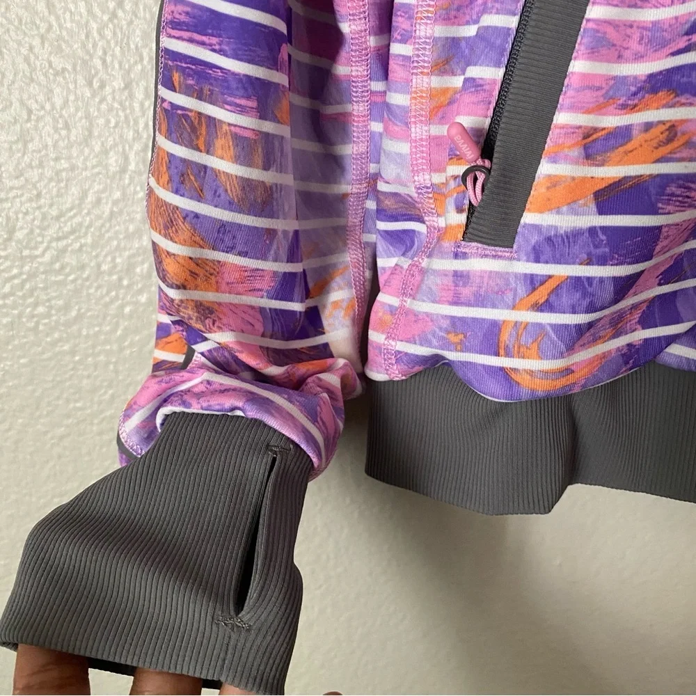 Ivivva Lululemon Girls Twice The Fun Reversible Hooded Zip Jacket Size 14 Purple